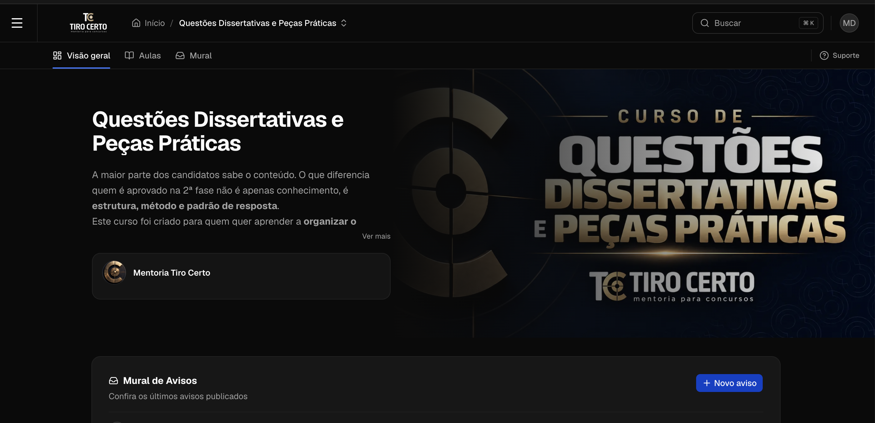 Visão geral do curso de questões dissertativas e peças práticas